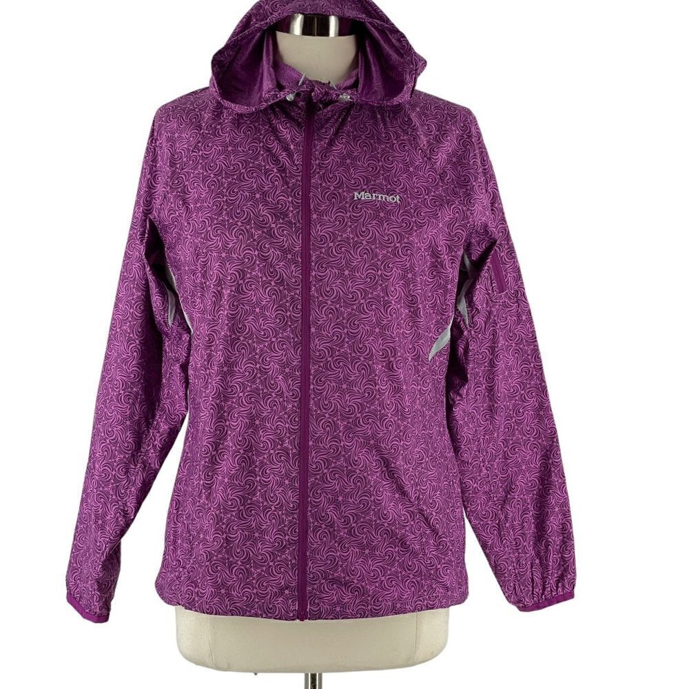 SALE Marmot Purple Pink Soft Shell Hooded Full Zip Water Resistant Jacket M